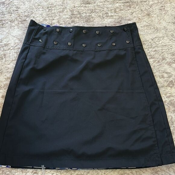 HDE  Reversible Wrap Skirt Swim Coverup Black/Blue Floral Large - Picture 6 of 10